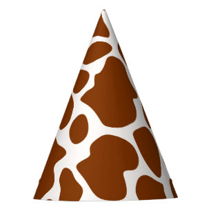 Chapeaux De Fètes Vache Print Cowboy Party Brown