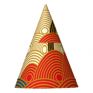 Chapeaux De Fètes Vagues à échelles japonaises : Or rouge.
