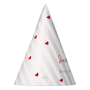 Chapeaux De Fètes Valentine Rose Rouge Cœurs Petit Chéri