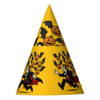 Chapeaux De Fètes Vampire Halloween vintage et chauves-souris volant