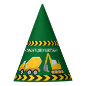 Chapeaux De Fètes Véhicule de construction verte Personnalisé Garçon (Devant)