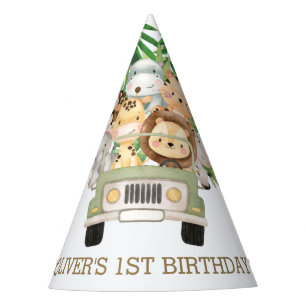 Chapeaux De Fètes Verdure Jungle Animaux Safari Voiture Anniversaire