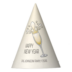 Chapeaux De Fètes Verre de champagne du Nouvel An