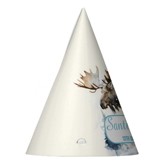 Chapeaux De Fètes Vibes d'hiver Moose - Casquette de fête d'annivers (Gauche)