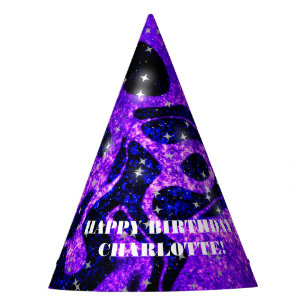 Chapeaux De Fètes Violet rose cosmique et vibrant scintillant de pai