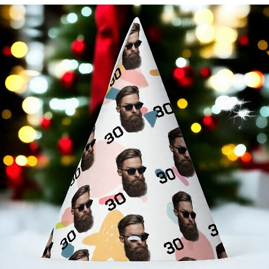 Chapeaux De Fètes Visage personnalisé 20e 30e 40e 50e anniversaire