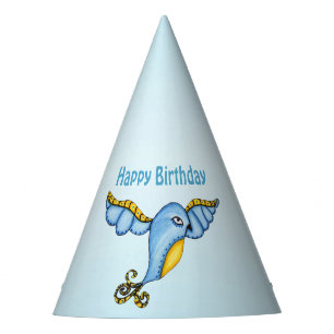 Chapeaux De Fètes Voile Whimsical Ornate Bluebird Yellow Tail