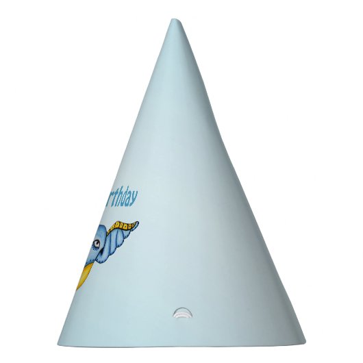Chapeaux De Fètes Voile Whimsical Ornate Bluebird Yellow Tail (Droite)