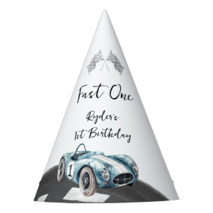 Chapeaux De Fètes Voiture de course Fast One Premier anniversaire