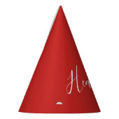 Chapeaux De Fètes Votre script blanc personnalisé en rouge (Gauche)