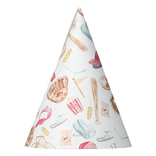 Chapeaux De Fètes Watercolor Baseball (Gauche)