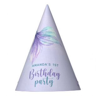 Chapeaux De Fètes Watercolor Mermaid tail 1er anniversaire