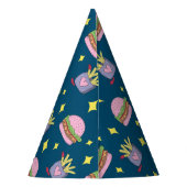 Chapeaux De Fètes Whimsical Pink Burger et Fries Motif Anniversaire (Dos)