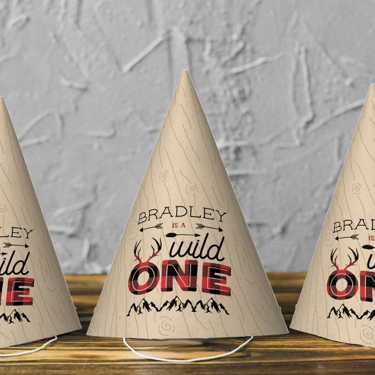 Chapeaux De Fètes Wild One Boys Rustic Plaid Lumberjack 1er annivers