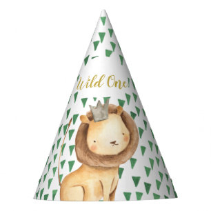 Chapeaux De Fètes Wild One Safari Lion Casquette de fête d'anniversa