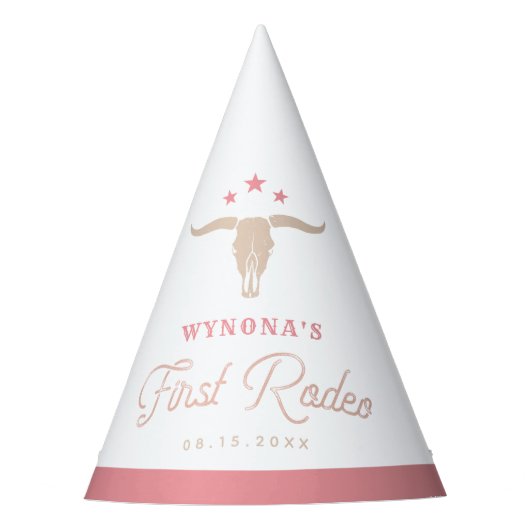 Chapeaux De Fètes WYNONA Pink Cowgirl Premier Rodéo fête d'anniversa (Devant)