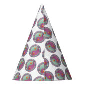 Chapeaux De Fètes Yin Yang Médaillon Violet Turquoise (Dos)