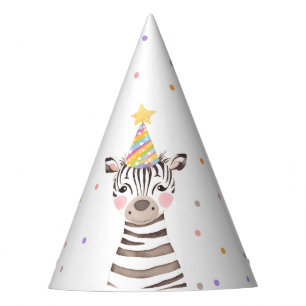 Chapeaux De Fètes Zebra Party Animal Safari Jungle Zoo Anniversaire 
