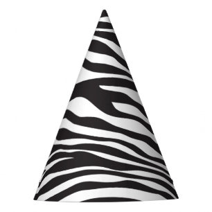 Chapeaux De Fètes Zebra Print, Zebra Stripes, Noir Et Blanc