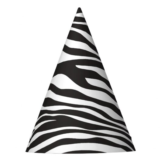 Chapeaux De Fètes Zebra Print, Zebra Stripes, Noir Et Blanc (Devant)