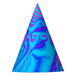 Chapeaux De Fètes Zèbre à rayures psychédéliques : Néon Fluorescent