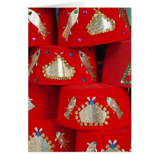 Chapeaux Fez Rouges Au Marché (Devant)