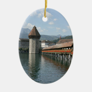 Chapel Bridge, Lucerne, Zwitserland Keramisch Ornament