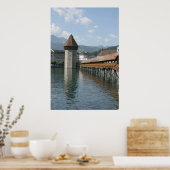 Chapel Bridge, Lucerne, Zwitserland Poster (Keuken)
