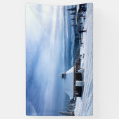 Chapel in het Alpen Sneeuwgebergte Spandoek (Verticaal)