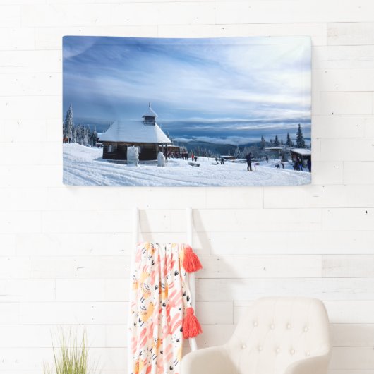 Chapel in het Alpen Sneeuwgebergte Spandoek (Insitu)