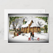 Chapel in het dorp feestdagenkaart (Voorkant / Achterkant)