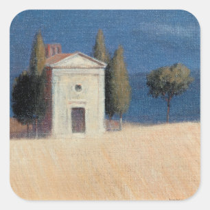 Chapel near Pienza II 2012 Vierkante Sticker
