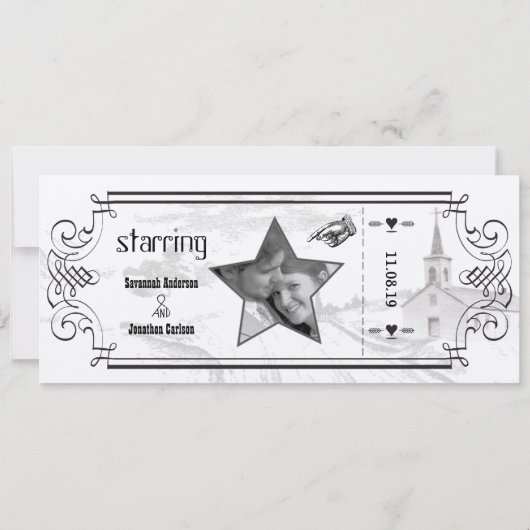 Chapelle de devis de typographie Invitations de ma (Dos)