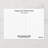Chapins zuiver oud etiket briefkaart (Achterkant)