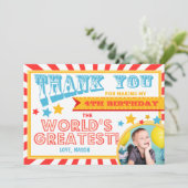 Chapiteau de carte de remerciements d'anniversaire (Debout devant)