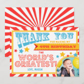 Chapiteau de carte de remerciements d'anniversaire (Devant / Derrière)