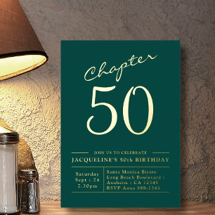 Chapitre 50 50e anniversaire Invitation Or vert