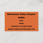 Chapitre de Blackstone Valley - Cartes de visite 2 (Dos)