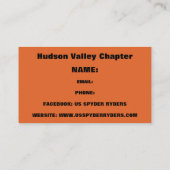 Chapitre de Hudson Valley - Cartes de visite 2 (Dos)