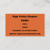 Chapitre High Plains - Cartes de visite 2 (Dos)