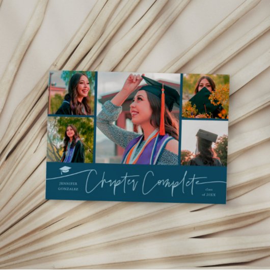 Chapitre Terminé Carte Multi Photo Turquoise