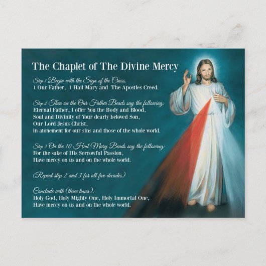 Chaplet of Divine Mercy Prayer Briefkaart (Voorkant)