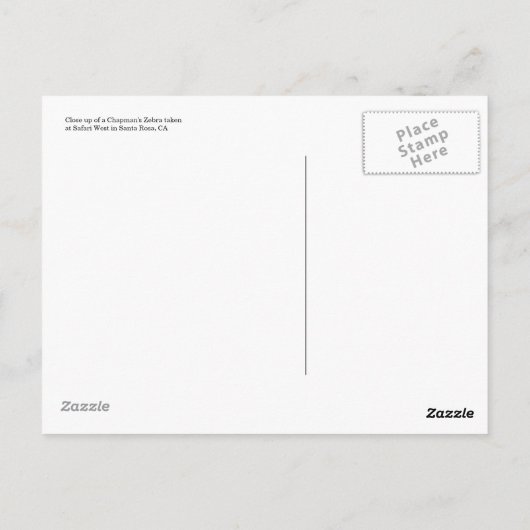 Chapman's Zebra Postcard Briefkaart (Achterkant)