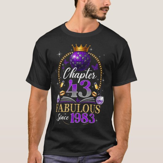 Chapter 43 Since 1983 Purple Disco Ball 43rd Birth T-shirt (Voorkant)