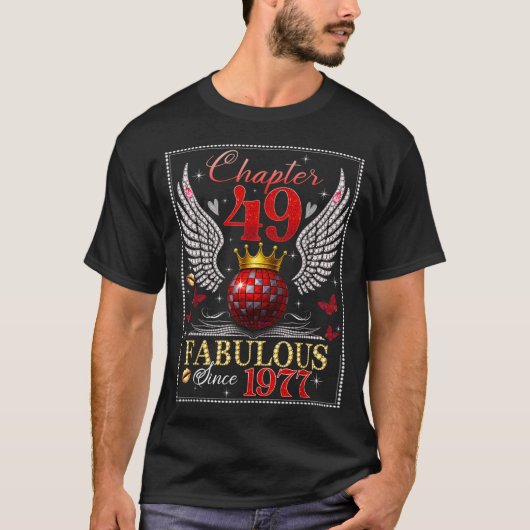 Chapter 49 Fabulous Est. 1977 Disco Ball 49th Birt T-shirt (Voorkant)