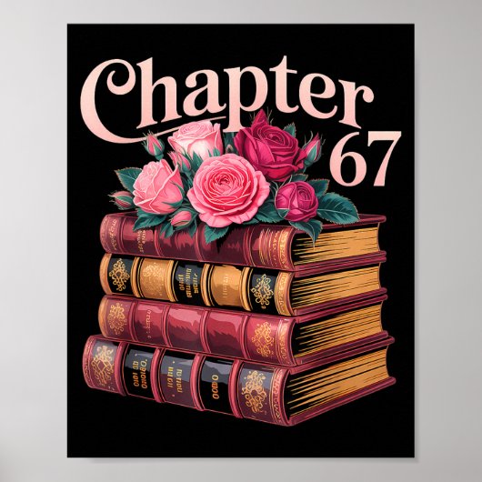 Chapter 67 Floral Book Stack Design Poster (Voorkant)