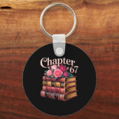 Chapter 67 Floral Book Stack Design Sleutelhanger (Voorkant)