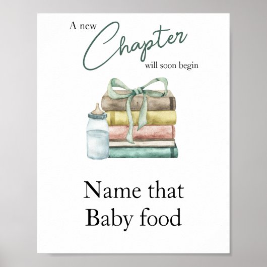 Chapter Storybook Baby shower Noem dat baby eten Poster (Voorkant)