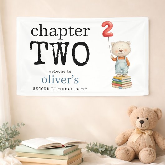 Chapter Two Teddy Bear Books Welcome 2nd Birthday Spandoek