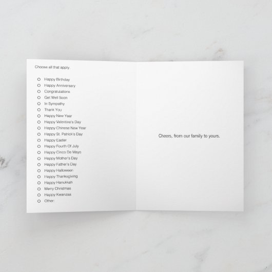 Chaque carte de vacances (Intérieur)